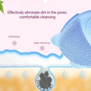 Elektroninis silikoninis šepetys "Švaros meškiukas 2" (veidui ir kūnui)