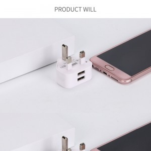 UK į 2 USB elektros lizdo perėjimas "Išvažiuoju į UK"