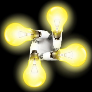 4 lempų šakotuvas E27