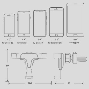 Universalus automobilinis telefono laikiklis "Stiliaus elegancija 2" (4-6")