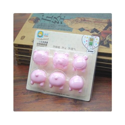 Elektros rozetės apsaugos "Meškiukai 2" (6 vnt)