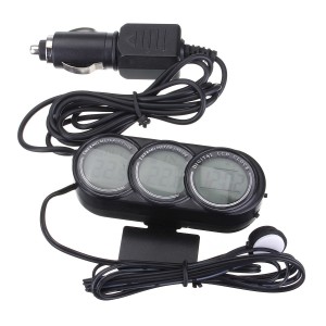 Automobilio LCD laikrodis - termometras "Snobas"