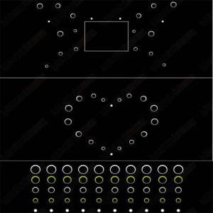 Veidrodiniai lipdukai "Žalieji rutuliai" (5-15 cm, 5 vnt.)