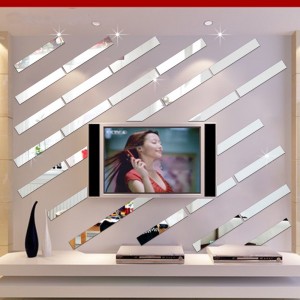 Veidrodinis lipdukas "Sidabro juosta" (5 x 28 cm, 1 vnt.)