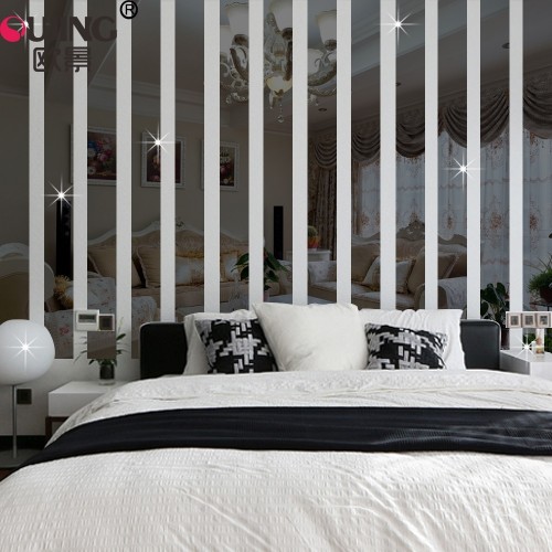 Veidrodinis lipdukas "Sidabro juosta" (10 x 38 cm, 1 vnt.)