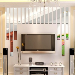 Veidrodinis lipdukas "Sidabro juosta" (10 x 38 cm, 1 vnt.)