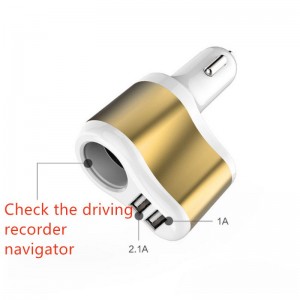 USB įkroviklis automobiliui "Stiliaus elegancija 2" (5V 2.1A, 1A)