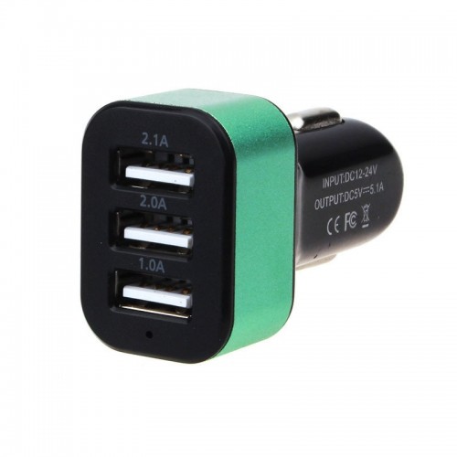 USB įkroviklis automobiliui "Universalas 3" (5V 2.1A, 2A, 1A)