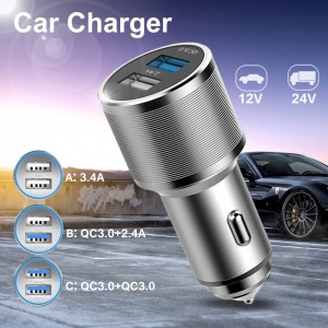 USB įkroviklis automobiliui "Profesionalas 15" (3.0 x 2)