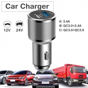 USB įkroviklis automobiliui "Profesionalas 14" (3.0 + 3.4A)