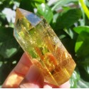 Natūralus mineralas "Geltonasis obeliskas 3" (dūminis citrino kristalas, 7 cm, 70 g)