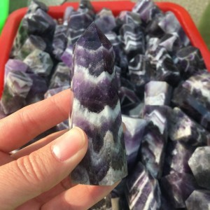 Natūralus mineralas "Modernus obeliskas 13" (ametisto kristalas, 80 g)