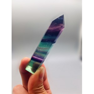 Natūralus mineralas "Spalvotasis obeliskas 7" (floritas, 8 cm, 3 vnt)