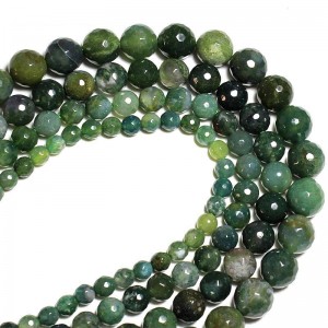 Karoliukai "Žalioji elegancija 3" (žaliasis agatas)