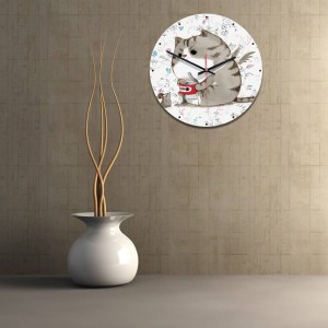 Sieninis laikrodis "Katinas ir pelė" (28 cm)