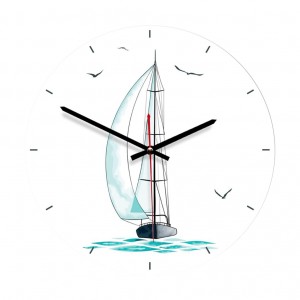 Sieninis laikrodis "Nuostabusis burlaivis" (28 cm)