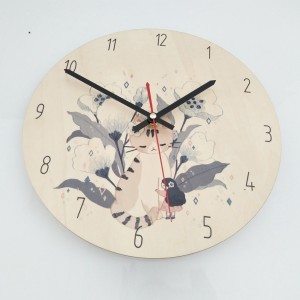 Sieninis laikrodis "Katinas ir mergaitė" (28 cm)