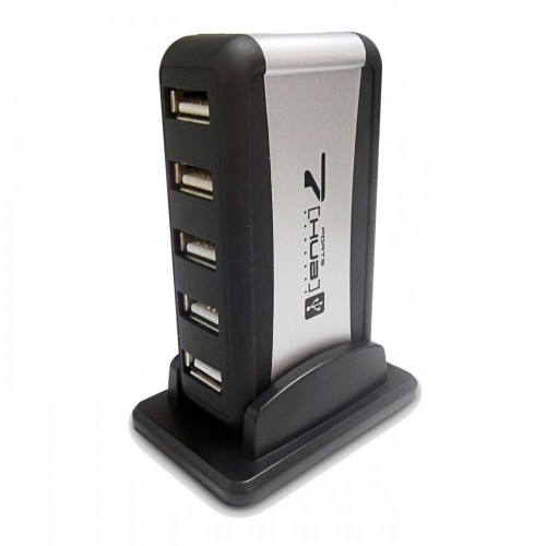 USB 7 lizdų išorinis šakotuvas + AC adapteris