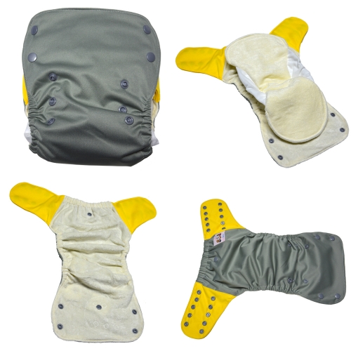 Plaunami kūdikių vystyklai-sauskelnės (4 vnt., bambuko pluoštas, 5-12 kg, 0-12 mėn.)