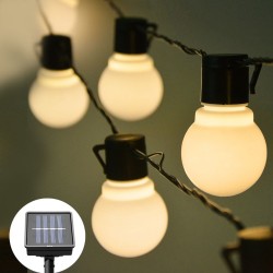 Saulės energija įkraunama girlianda "Baltieji kamuoliukai"