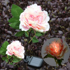 Saulės energija įkraunamas šviestuvas "Rausvasis bijūnas"