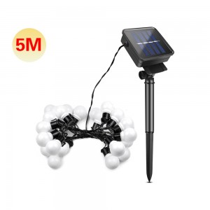 Saulės energija įkraunama girlianda "Baltieji kamuoliukai"