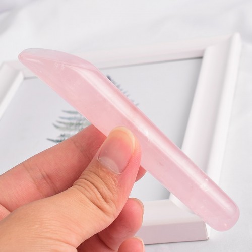 Rožinio kvarco masažinė lazdelė "Acupuncture Pro" (11 x 1.5 cm)