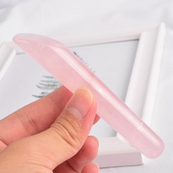 Rožinio kvarco masažinė lazdelė "Acupuncture Pro" (11 x 1.5 cm)