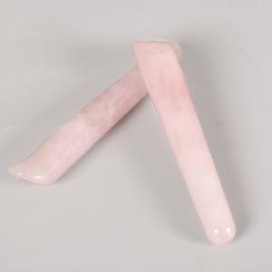 Rožinio kvarco masažinė lazdelė "Acupuncture Pro 2" (11.5 x 2 x 1 cm)