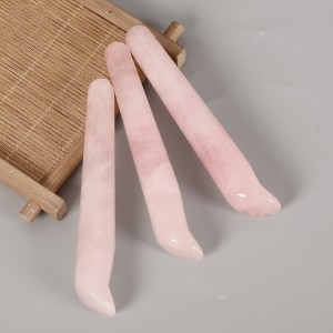 Rožinio kvarco masažinė lazdelė "Acupuncture Pro 2" (11.5 x 2 x 1 cm)