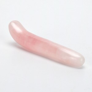 Rožinio kvarco masažinė lazdelė "Acupuncture Pro 3" (10 cm)