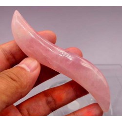 Rožinio kvarco masažinė lazdelė "Acupuncture Pro 7" (11 x 2.5 cm)