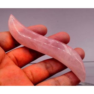 Rožinio kvarco masažinė lazdelė "Acupuncture Pro 7" (11 x 2.5 cm)