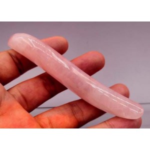 Rožinio kvarco masažinė lazdelė "Acupuncture Pro 7" (11 x 2.5 cm)