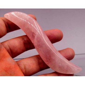 Rožinio kvarco masažinė lazdelė "Acupuncture Pro 7" (11 x 2.5 cm)