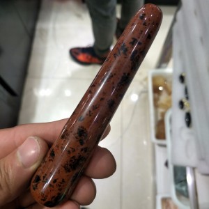 Raudonojo obsidiano masažinė lazdelė "Intimate Pro" (10 cm)