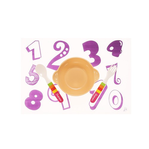 Vaikiškas silikoninis pietų padėkliukas "Skaičiukai" (eko draugiškas)