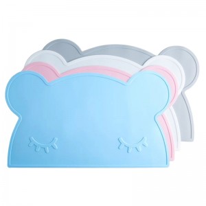 Vaikiškas silikoninis pietų padėkliukas "Meškiukas miega 2" (eko draugiškas)