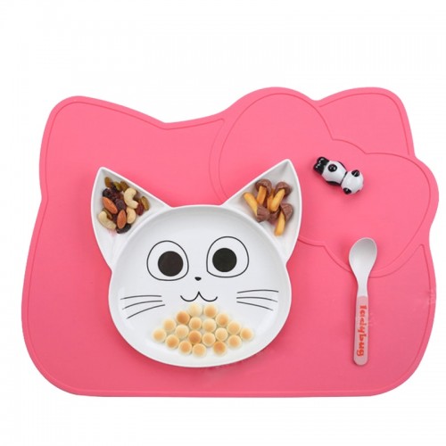 Vaikiškas silikoninis pietų padėkliukas "Mieloji katytė" (eko draugiškas)