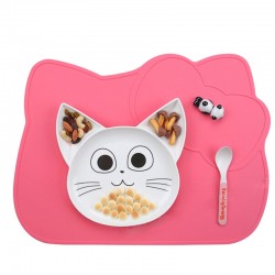 Vaikiškas silikoninis pietų padėkliukas "Mieloji katytė" (eko draugiškas)