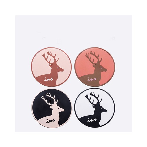 Vaikiški silikoniniai pietų padėkliukai "Puikieji elniai 2" (eko draugiškas, 4 vnt.)