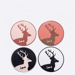 Vaikiški silikoniniai pietų padėkliukai "Puikieji elniai 2" (eko draugiškas, 4 vnt.)