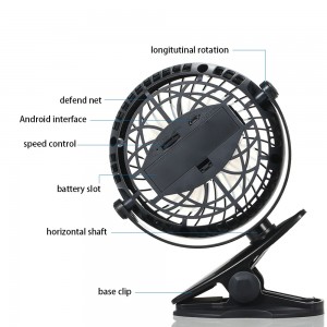 Elektroninis įkraunamas nešiojamas ventiliatorius "Minima Pro" (360°)