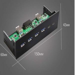 USB 3.0 ir USB 3.1 priekinis skydelis kompiuteriui "Black Edition Pro GT 8"