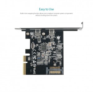 PCI Express į Type-C plokštė "Black Edition Pro 4"