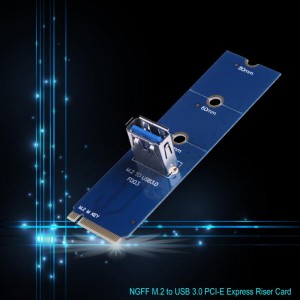 NGFF M.2 į USB 3.0 PCI-E plokštė "Blue edition"