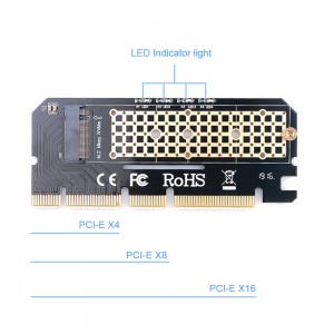 M.2 į PCI-E 3.0 X16 plokštė "Black edition Plus" (NVME, SSD)