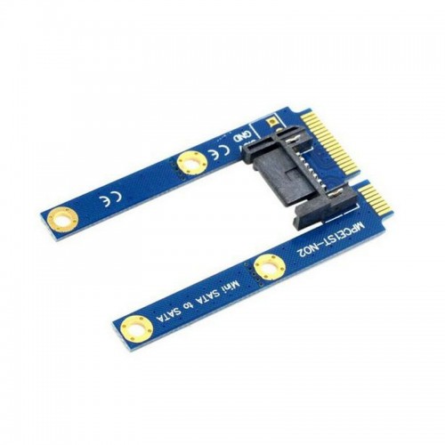 PCI-E mSATA SSD į Flat SATA 7pin plokštė "Blue edition" (50 mm)