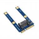 PCI-E mSATA SSD į Flat SATA 7pin plokštė "Blue edition" (50 mm)