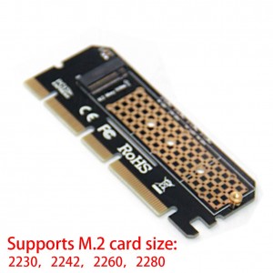 M.2 į PCI-E 3.0 X16 plokštė "Black edition" (NVME, NGFF, SSD)